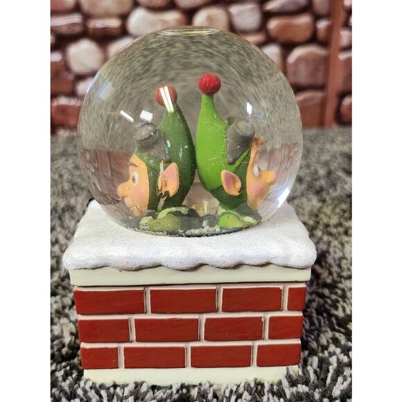 Rare-Hallmark Snow Globe Disney Lanny, Wayne in Chimney - Picture 5 of 11